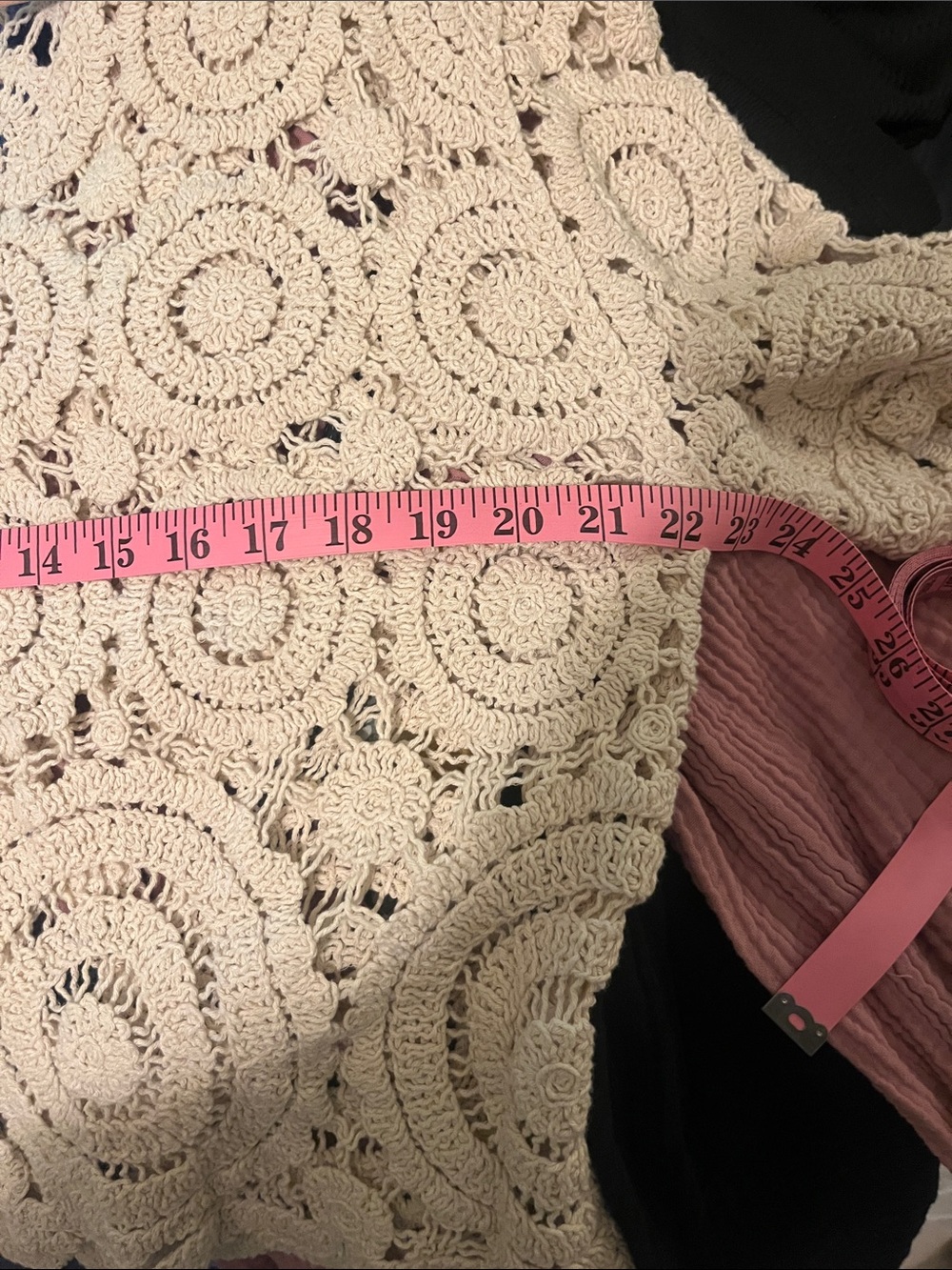 Crochet Openwork Cream Sweater - Picture 6 of 8